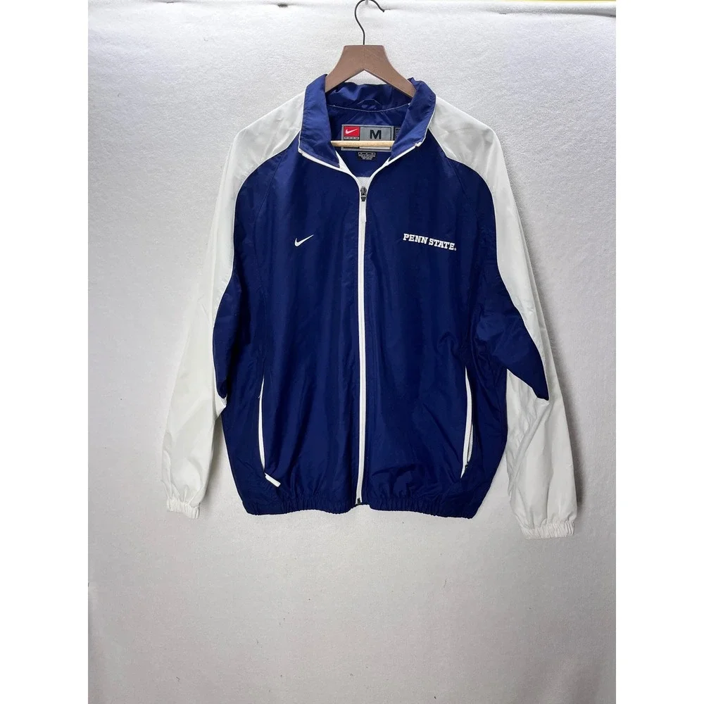 Nike Penn State Windbreaker Mens Medium Blue Full Zip Nittany Lions nice 3355